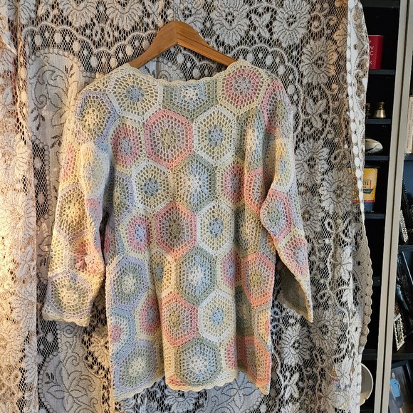 Vintage Shenanigans Multi Coloured Hand Knit Sweater- Lined -Made in Korea - Picture 2 of 8